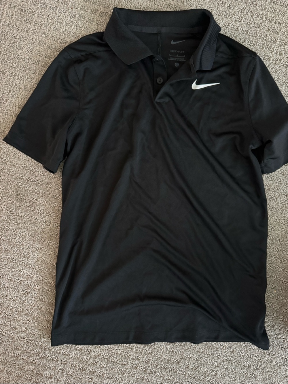 Nike Black Polo Shirt with White Swoosh